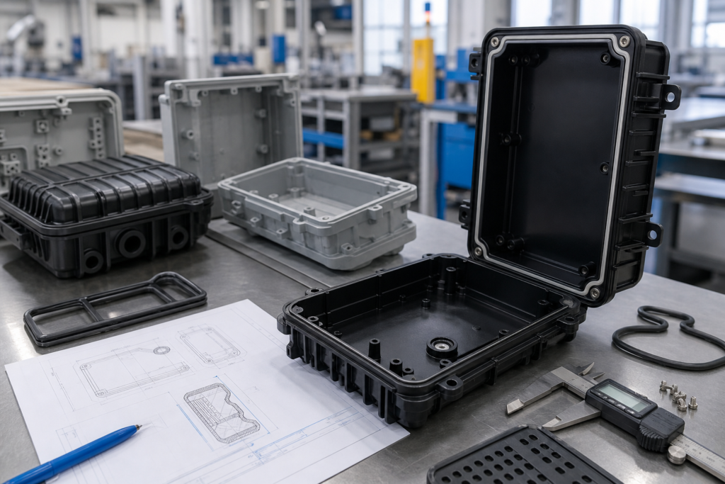 屋外用筐体部品を備えた通信機器向けプラスチック製造および設計レビューツール